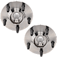 Front, Driver and Passenger Side Wheel Hub, 5 Lugs, With Bearing
