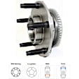 Front, Driver and Passenger Side Wheel Hub, 5 Lugs, With Bearing