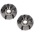 Front, Driver and Passenger Side Wheel Hub, 5 Lugs, With Bearing