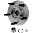 Front, Driver and Passenger Side Wheel Hub, 5 Lugs, With Bearing