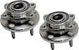 Front, Driver and Passenger Side Wheel Hub, 5 Lugs, With Bearing