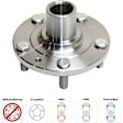 4-Wheel Set Front and Rear, Driver and Passenger Side Wheel Hubs, 5 Lugs, With Bearings, FWD