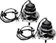 Front, Driver and Passenger Side Wheel Hub, 5 Lugs, With Bearing, With Sensor, 4.6L, 8Cyl