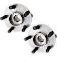 Front, Driver and Passenger Side Wheel Hub, 5 Lugs, With Bearing