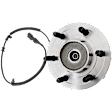 Front, Driver and Passenger Side Wheel Hub, 6 Lugs, With Bearing, With Sensor