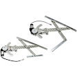 Front, Driver and Passenger Side Window Regulators, Power, With Motor