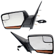 Driver and Passenger Side Mirror, Power Adjust, Heated, Manual Folding, Textured Black, In-housing Signal Light, With Memory, With Puddle Light, No Auto-Dim, No Blind Spot Feature