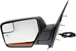 Driver and Passenger Side Mirror, Power Adjust, Heated, Manual Folding, Textured Black, In-housing Signal Light, With Memory, With Puddle Light, No Auto-Dim, No Blind Spot Feature