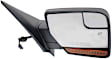 Driver and Passenger Side Mirror, Power Adjust, Heated, Manual Folding, Textured Black, In-housing Signal Light, With Memory, With Puddle Light, No Auto-Dim, No Blind Spot Feature