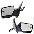 Driver and Passenger Side Non-Towing Mirror, Power Adjust, Manual Folding, Heated, Textured Black, No Signal Light, No Memory, With Puddle Light, No Auto-Dimming, With Blind Spot Glass