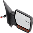 Driver and Passenger Side Mirrors, Non-Towing, Power Adjust, Power Folding, Heated, Paintable, In-housing Signal Light, With memory, With Puddle Light, No Auto-Dimming, No Blind Spot Feature