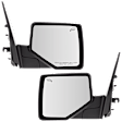 Driver and Passenger Side Non-Towing Mirrors, Power Adjust, Manual Folding, Heated, With 1 Chrome and 1 Textured Black Cap, No Signal Light, No Memory, With Puddle Light, No Auto-Dimming