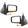 Driver and Passenger Side Mirror, Power Adjust, Heated, Manual Folding, Textured Black, In-housing Signal Light, No Memory, With Puddle Light, No Auto-Dim, No Blind Spot Feature
