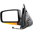 Driver and Passenger Side Mirror, Power Adjust, Heated, Manual Folding, Textured Black, In-housing Signal Light, No Memory, With Puddle Light, No Auto-Dim, No Blind Spot Feature
