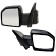 Driver and Passenger Side Mirror, Power Adjust, Heated, Manual Folding, Textured Black, In-housing Signal Light, No Memory, With Puddle Light, No Auto-Dim, With Blind Spot Detection in Glass