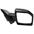 Driver and Passenger Side Mirror, Power Adjust, Heated, Manual Folding, Textured Black, In-housing Signal Light, No Memory, With Puddle Light, No Auto-Dim, With Blind Spot Detection in Glass