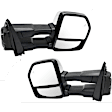 Driver and Passenger Side Towing Mirror, Power Adjust, Heated, Power Folding, Chrome, In-housing Signal Light, With Memory, With Puddle Light, No Auto-Dim, With Blind Spot Detection in Glass