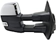 Driver and Passenger Side Towing Mirror, Power Adjust, Heated, Power Folding, Chrome, In-housing Signal Light, With Memory, With Puddle Light, No Auto-Dim, With Blind Spot Detection in Glass