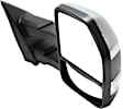 Driver and Passenger Side Towing Mirror, Power Adjust, Heated, Power Folding, Chrome, In-housing Signal Light, With Memory, With Puddle Light, No Auto-Dim, With Blind Spot Detection in Glass