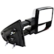 Driver and Passenger Side Towing Mirror, Power Adjust, Heated, Manual Folding, Chrome, In-housing Signal Light, With Memory, With Puddle Light, No Auto-Dim, With Blind Spot Glass