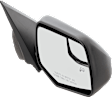 Driver and Passenger Side Mirrors, Power Adjust, Heated, Textured Black, Manual Folding, No Signal Light, with Blind Spot Glass, No Memory, No Puddle Light, No Auto-Dimming