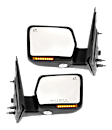 Driver and Passenger Side Mirror, Power Adjust, Heated, Power Folding, Textured Black, In-housing Signal Light, No Memory, With Puddle Light, No Auto-Dim, No Blind Spot Feature