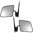 Driver and Passenger Side Non-Towing Mirrors, Manual Adjust, Non-Heated, Textured Black, Manual Folding, No Signal Light, No Puddle Light, Swing Lock Type, Flat Glass