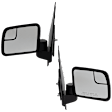 Driver and Passenger Side Mirror, Manual Adjust, Non-Heated, Manual Folding, Textured Black, No Signal Light, No Memory, No Puddle Light, No Auto-Dim, With Blind Spot Glass