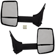 4-bolt mount, Driver and Passenger Side Towing Mirror, Manual Adjust, Non-Heated, Manual Folding, Textured Black