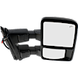 Driver and Passenger Side Towing Mirror, Power Adjust, Heated, Power Folding, Textured Black, In-housing Signal Light, No Memory, No Puddle Light, No Auto-Dim, With Blind Spot Glass