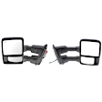 Driver and Passenger Side Towing Mirror, Power Adjust, Heated, Power Folding, With 1 Chrome and 1 Paintable Cap, In-housing Signal Light, No Memory, No Puddle Light, No Auto-Dim