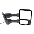 Driver and Passenger Side Towing Mirror, Power Adjust, Heated, Power Folding, With 1 Chrome and 1 Paintable Cap, In-housing Signal Light, No Memory, No Puddle Light, No Auto-Dim