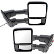 Driver and Passenger Side Towing Mirror, Power Adjust, Heated, Power Folding, With 1 Chrome and 1 Paintable Cap, In-housing Signal Light, No Memory Recall, w/ Marker Light (Upgrade Power-Fold)