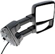 Driver and Passenger Side Towing Mirror, Power Adjust, Heated, Power Folding, With 1 Chrome and 1 Paintable Cap, In-housing Signal Light, No Memory Recall, w/ Marker Light (Upgrade Power-Fold)