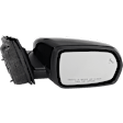 Driver and Passenger Side Mirror, Power Adjust, Heated, Manual Folding, Paintable, In-housing Signal Light, No Memory, With Puddle Light, No Auto-Dim, With Blind Spot Detection in Glass
