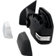 Driver and Passenger Side, Towing Mirrors, Upper - Power Adjust , Lower - Manual Adjust, Heated, Manual Folding, Textured Black, In-housing Signal Light, No Puddle Light, No Blind Spot Feature