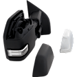 Driver and Passenger Side, Towing Mirrors, Upper - Power Adjust , Lower - Manual Adjust, Heated, Manual Folding, Textured Black, In-housing Signal Light, No Puddle Light, No Blind Spot Feature