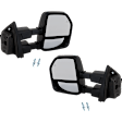 Driver and Passenger Side Towing Mirror, Upper - Power Adjust, Lower - Manual Adjust, Heated, Power Folding, Paintable, In-housing Signal Light, No Memory, With Puddle Light, No Auto-Dim