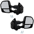 Driver and Passenger Side Towing Mirror, Upper - Power Adjust, Lower - Manual Adjust, Heated, Power Folding, Paintable, In-housing Signal Light, No Memory, With Puddle Light, No Auto-Dim