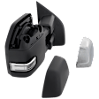 Driver and Passenger Side, Towing Mirrors, Upper - Power Adjust , Lower - Manual Adjust, Heated, Manual Folding, Textured Black, In-housing Signal Light, No Puddle Light, No Blind Spot Feature