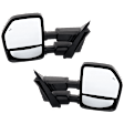 Driver and Passenger Side Towing Mirror, Power Adjust, Heated, Manual Folding, Textured Black, No Signal Light, No Memory, No Puddle Light, No Auto-Dim, With Blind Spot Detection in Glass