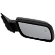 Driver and Passenger Side Mirror, Power Adjust, Heated, Manual Folding, Paintable, No Signal Light, With Memory, With Puddle Light, No Auto-Dim, With Blind Spot Glass