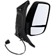 2020-2024 Ford Transit-250 - Driver and Passenger Side Mirrors, Power Adjust, Non-Heated, Manual Folding, Textured Black