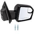 Driver and Passenger Side Mirror, Power Adjust, Heated, Manual Folding, Textured Black, In-housing Signal Light, No Memory, With Puddle Light, No Auto-Dim, With Blind Spot Detection
