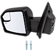 Driver and Passenger Side Mirror, Power Adjust, Heated, Manual Folding, Textured Black, In-housing Signal Light, No Memory, With Puddle Light, No Auto-Dim, With Blind Spot Detection