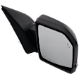 Driver and Passenger Side Mirror, Power Adjust, Heated, Manual Folding, Textured Black, In-housing Signal Light, No Memory, With Puddle Light, No Auto-Dim