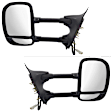 Driver and Passenger Side Towing Mirror, Power Adjust, Non-Heated, Manual Folding, Textured Black, No Signal Light, No Memory, No Puddle Light, No Auto-Dim, With Blind Spot Glass