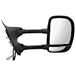 Driver and Passenger Side Towing Mirror, Power Adjust, Non-Heated, Manual Folding, Textured Black, No Signal Light, No Memory, No Puddle Light, No Auto-Dim, With Blind Spot Glass