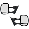 Driver and Passenger Side Towing Mirrors, Manual Adjust, Manual Folding, Non-Heated, Textured Black, No Signal Light, No Memory, No Puddle Light, No Auto-Dimming