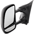 Driver and Passenger Side Towing Mirrors, Manual Adjust, Manual Folding, Non-Heated, Textured Black, No Signal Light, No Memory, No Puddle Light, No Auto-Dimming